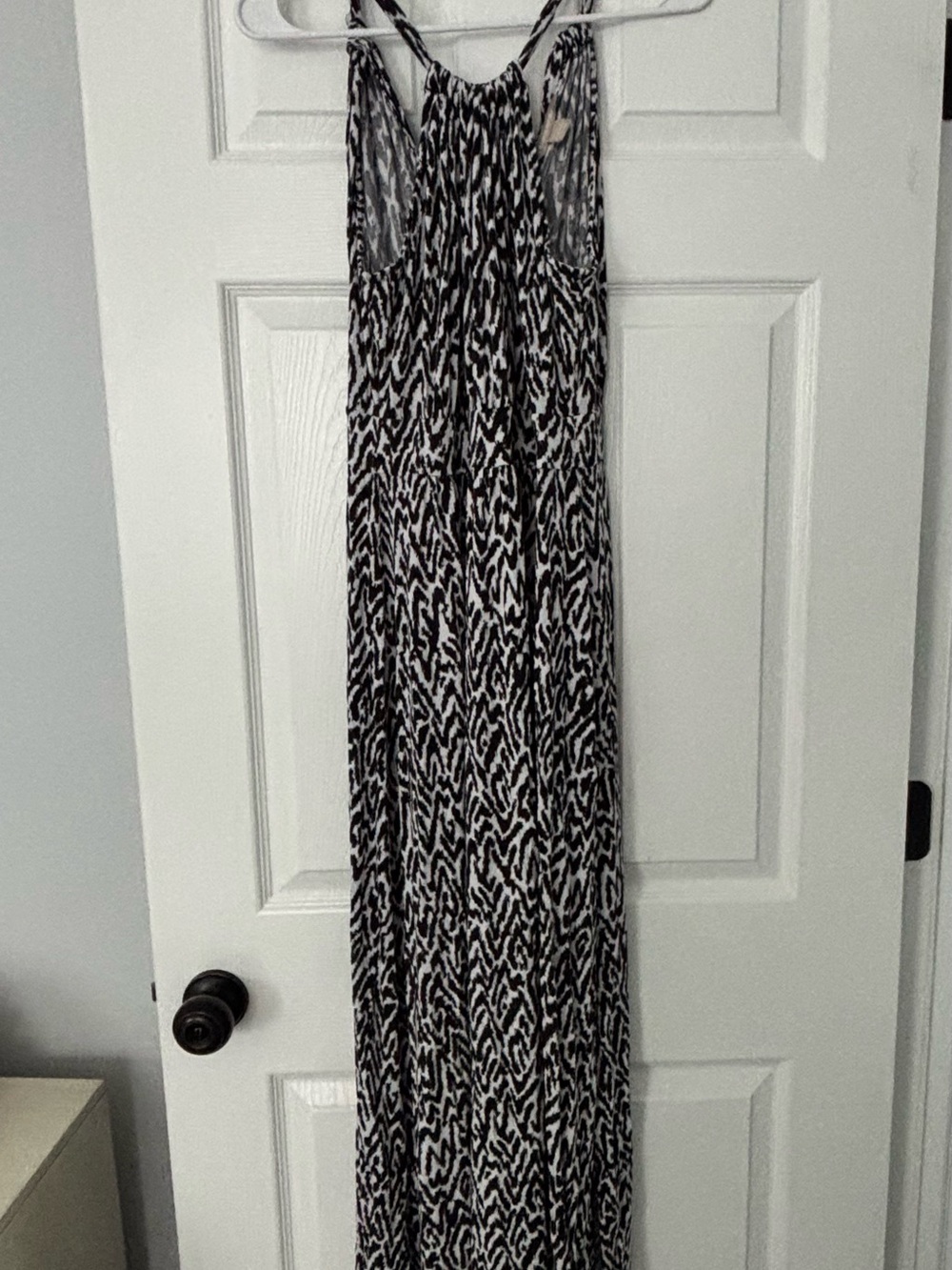 Banana Republic Black and White Printed Maxi Skirt